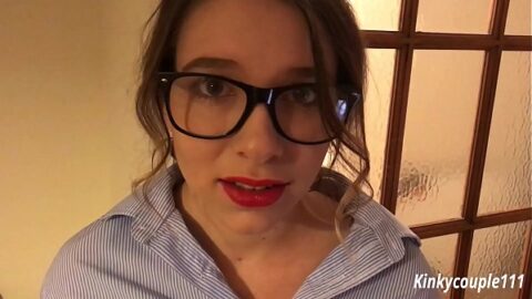 Glasses teen has to suck cock to keep job – kinkycouple111