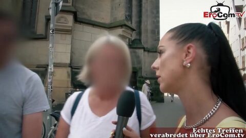 threesome casting in germany with german blonde petite teen pickup
