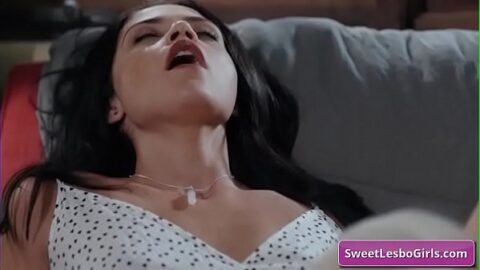 Naughty brunette lesbo get seduced by her hot blonde friend and get her pussy licked tender