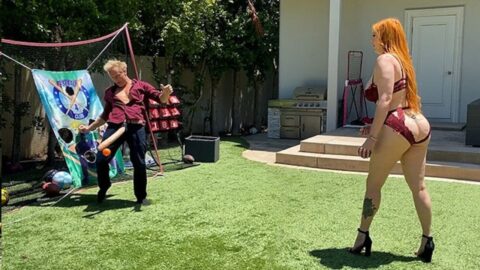 Big Booty Busty Redhead Mom Plays Penis Ball With Step-son’s Huge White Cock