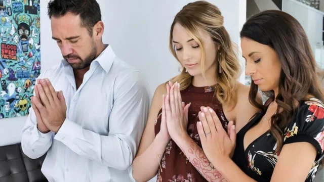FamilyStrokes – Cute Teen Charlotte Sins Licks Her Stepmoms Cunt While Fucked From Behind By Stepdad