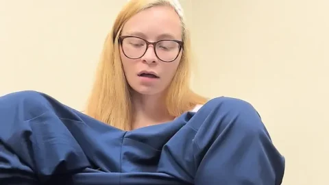 Naughty nurse pussy play horny hot blonde milf