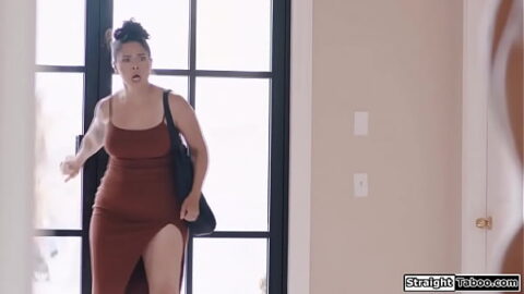 Mature wife walks in on her cheating husband fucking their busty asian weddingplanner.The big tits petite babe gets the milf to join for a threesome