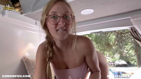 Real amateur couple fuck in van by river – Horny Hiking ft. Molly Pills – POV 4K