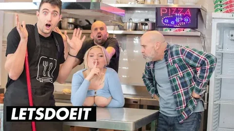 Slutty Stepmom Miss Jackson Fucks Restaurant Workers