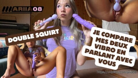 CHITCHAT: Petite French alt discusses with you comparing her two vibrating double squirt