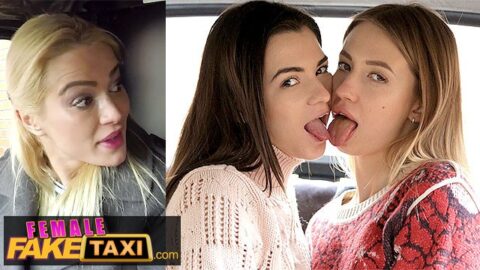 Female Fake Taxi 3 Super sexy LESBIANS fucking in the back of a London Cab