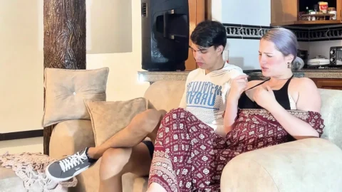 YOUNG STEPMOTHER TEMPTS HER STEPSON BY LETTING HIM TOUCH HER IN HER PRIVATE PARTS