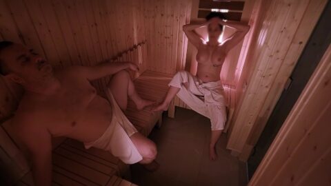 Really risky and fast fucking in a public sauna with multiple orgasms. Hot amateur milf Dada Deville