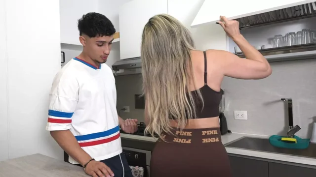 Stepmom takes the wrong pill and ends up giving her a sexual enhancer “let me help you get it off”