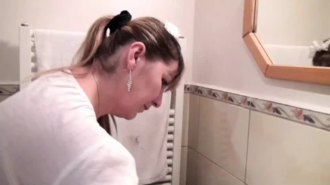 Fat Maid Caught Bathing and Fucked