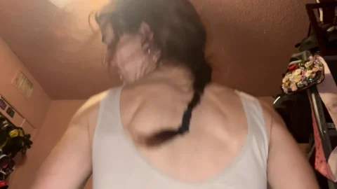 Petite, skinny white girl rides reverse cowgirl