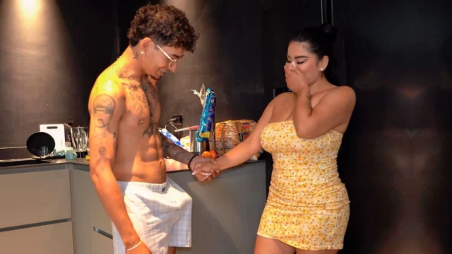 Maid helps her boss’s son with special treatment to get a raise – Thiago Lopez & Issane