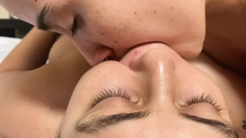 She fucks my throat with her enormous tongue again