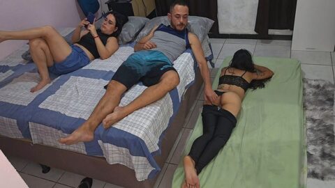 Hot wife shares a room with her friend, but husband