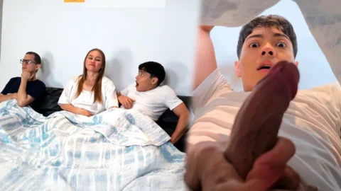 I MASTURBATE MY STEPSON NEXT TO MY HUSBAND, I MAKE HIM CUM AND THEN I GIVE HIM MY ASS