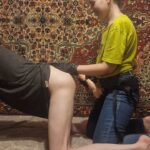 Russian beautiful girl fucking a slave strapon anal submission man amateur homemade Sasha Earth