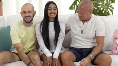 SEX REALITY! Hot Brazilian model gets FUCKED LIVE on camera by two MONSTER COCKS!