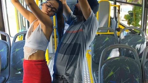 Student Being in the City Bus