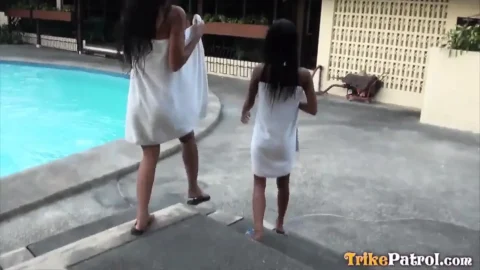 Two horny friends share big foreign cock