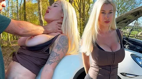 Blonde Stranded with Broken Car Trades Sex for Repair
