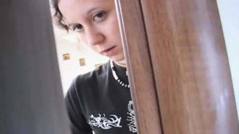 Innocent teenie finds out her slut stepmother fucking with a stranger
