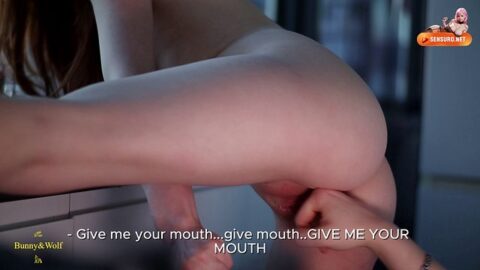 I like to lick my girl at sunset. Lesbian sex in the kitchen.