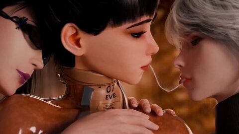 3D lesbian 2b, Eve and Bayonetta