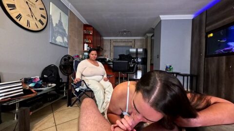 BBW girlfriend caught me cheating, so she watched me fuck my side bitch