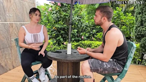 Busty blonde student Tatiana Alvarez fucks fitness trainer Brian Evansx