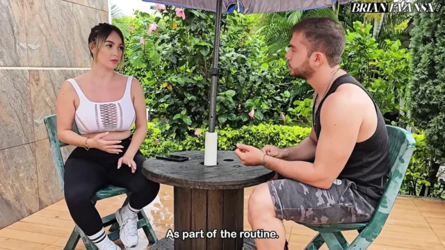 Busty blonde student Tatiana Alvarez fucks fitness trainer Brian Evansx