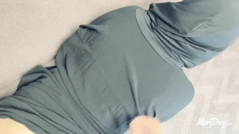 Cumshot in tight anal in hijab with cute girl