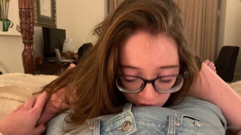 Horny Thick Redhead with Huge Ass Gives BF a Sexy Striptease Before Spreading Her Thick Ass, Teasing His Cock with Kisses and Sucking Him Dry