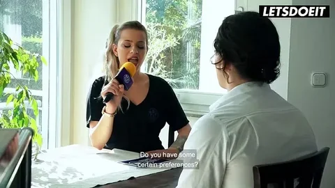 Mature woman begs for intimacy during interview