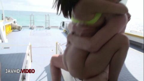 Passionate Japanese lovers indulging in steamy creampie scenes together
