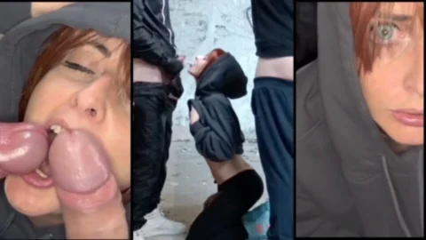 Skinny Wife Sucks and Gets Fucked by Two Men in an Asylum