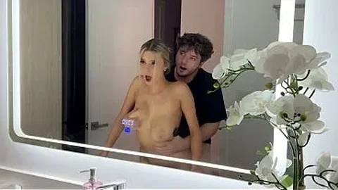 Blonde Fucked In Front Of Mirror