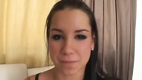 Hot cuttie likes it when she blows a huge pole indoors