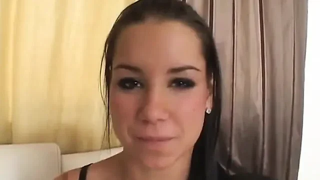 Hot cuttie likes it when she blows a huge pole indoors
