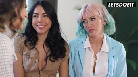 Cherie Deville Seduces Two Curvy Babes Into a Lesbian Threesome