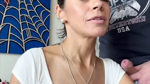 Perfect Wife: Hot Amateur Pornstar Angelina Gets Dick in Her Mouth and Cum on Her Boobs