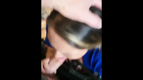 She rides a dildo then sticks his cock in her mouth until he cums