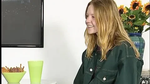 Teen blonde doing casting