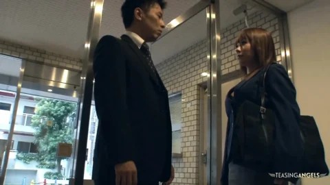 This encounter involves two individuals simultaneously ejaculating into a young and attractive Asian woman