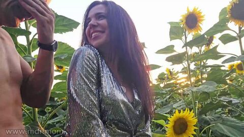 Caught Red-Handed: Step dad and Me Going at It Hard in the Sunflower Field-Hi to Husband 💦🖕
