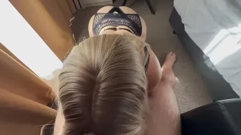 Secretary in Leather Dress Gives Handjob