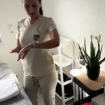 Masseuse Catches Client Jerking During Leg Massage – Then Lets Him Cum on Her Oily Tits