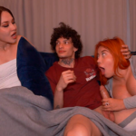 Threesome with my stepson and his girlfriend after she caught me sucking his dick