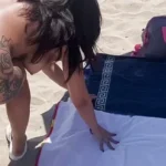 Wife on a public beach, fingering until she squirts.